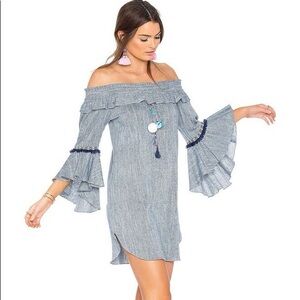 Misa Los Angeles Vanessa Off The Shoulder Mini Dress Long Sleeves